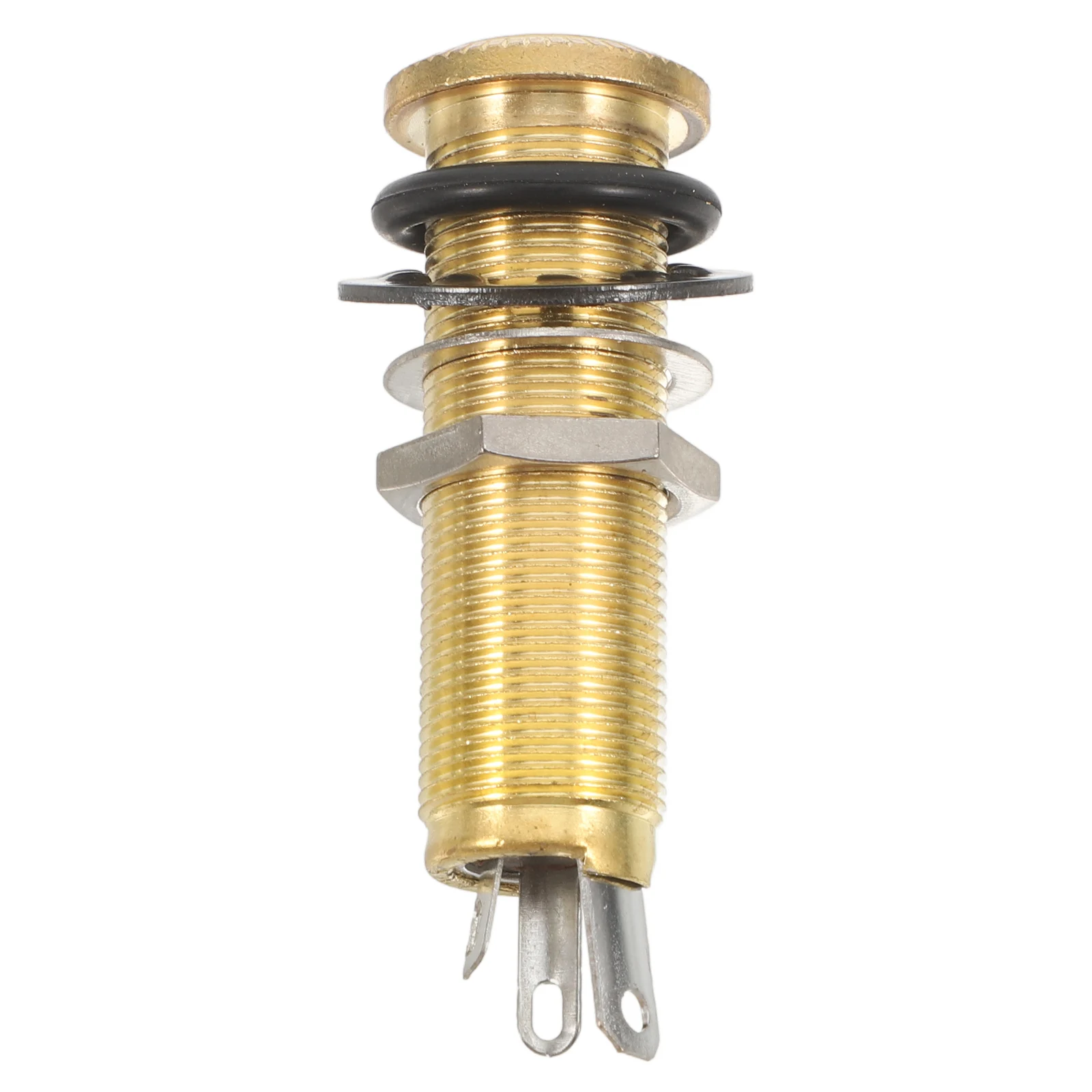 

Threaded Output 1/4 Inch 6.35Mm Stereo Mono Socket For Acoustic Electric Bass Flush Mount Replacement 3 Screw Terminal Cylinder