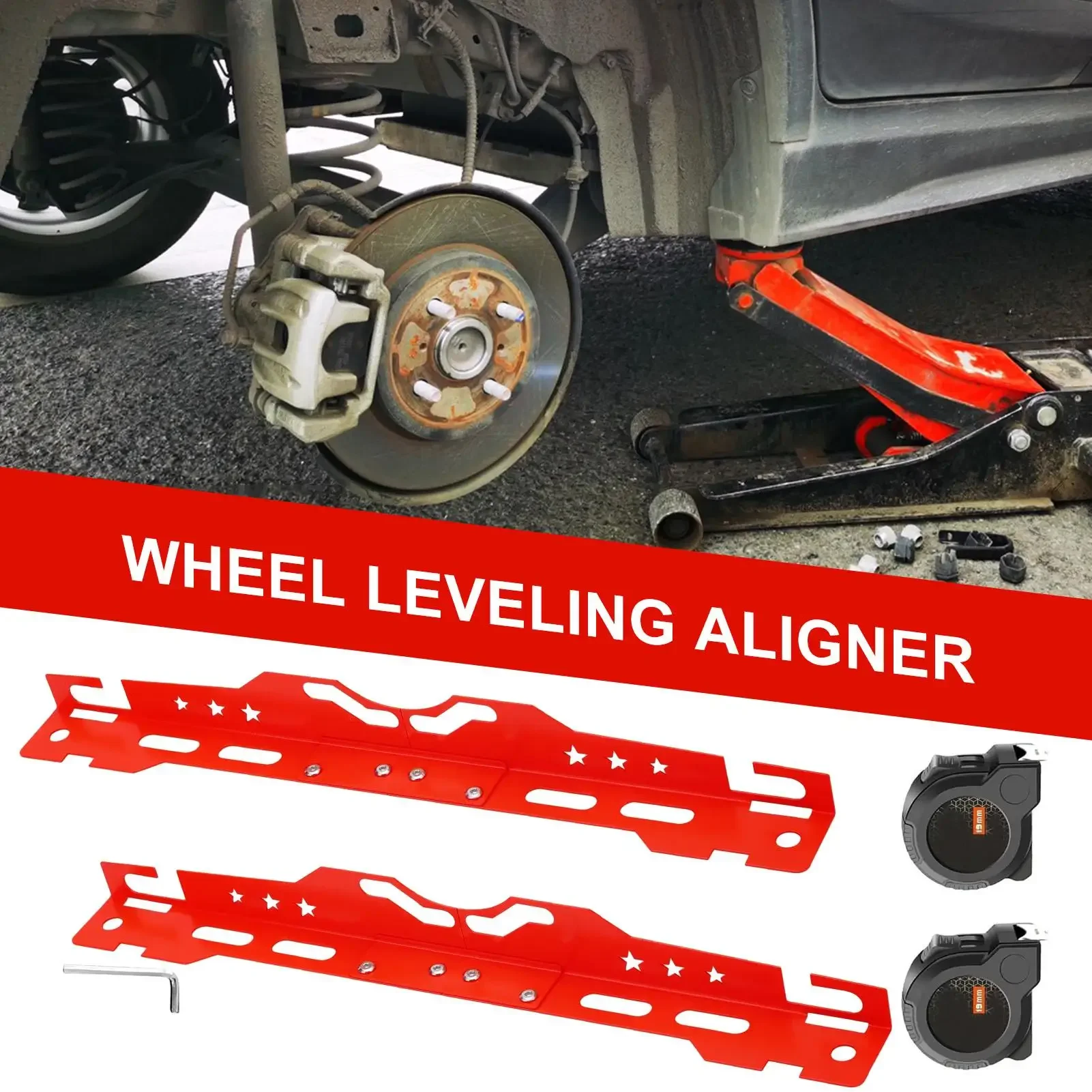مجموعة أدوات محاذاة عجلة السيارة القابلة للتعديل، أدوات قياس وإصلاح الإطارات، ملحقات الصيانة الاحترافية للعناية بالمركبات #1