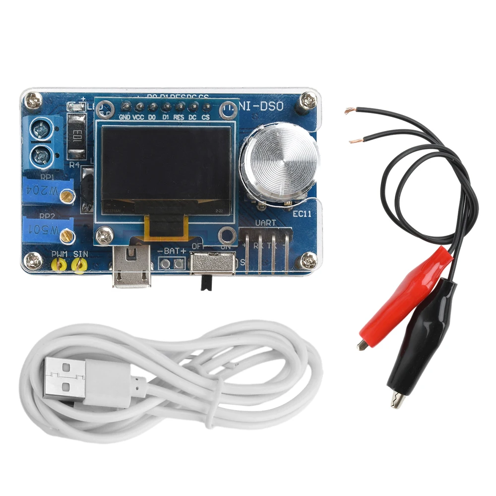 Osiloskop Digital Mini DIY, Kit elektronik STC microkontroler Solder suku cadang longgar 0.96 inci DOS LCD rakitan Solder