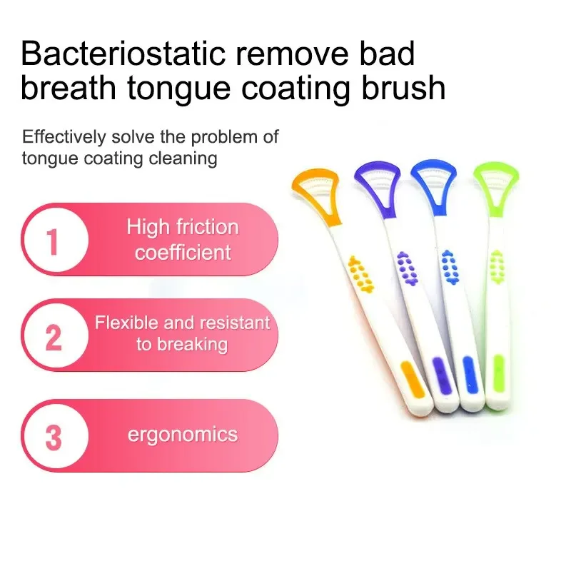 1/4Pcs Tongue Scraper Cleaner for Adult Kid,Tongue Brush for Fresh Breath Dental Eliminate Bad Breath in Seconds Oral Care Tool