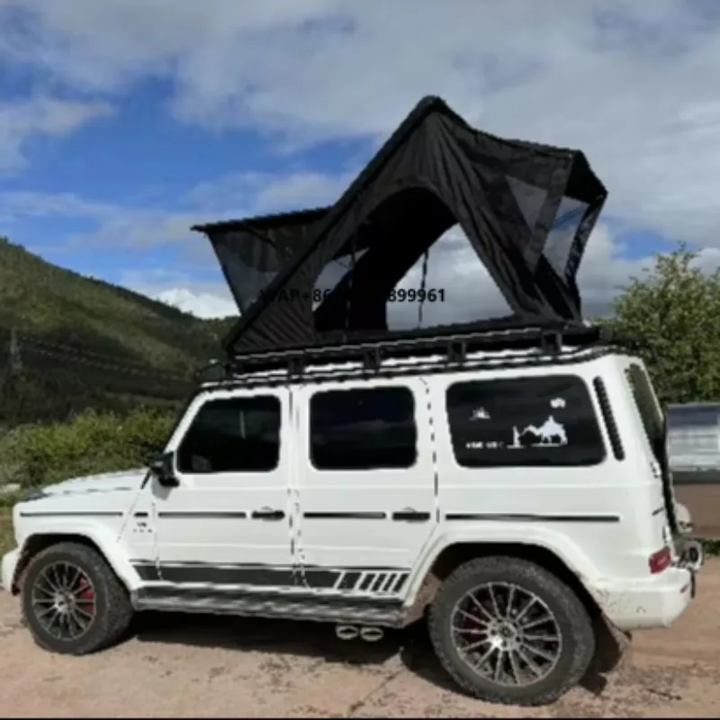 Hot Sale Easy to Open Two-person Hardshell Car Rooftop Tent Big Size Rooftop Tent Triangle Aluminum Outdoor Camping Car Tent