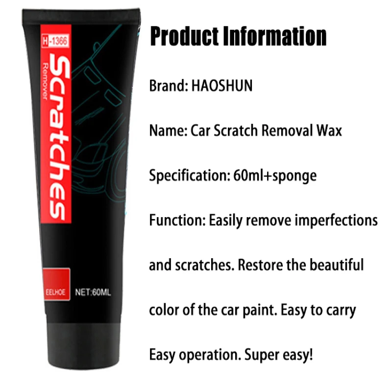 Car Scratch Repair Kit Scratch Removal Wax Refinishing Paste Paint Cleaning Polishing Paste