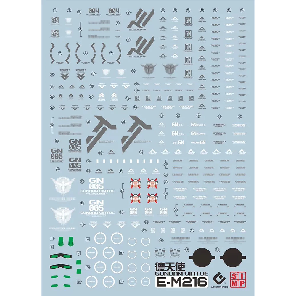 EVO Water Decal para 1:100 MG Virtude Modelo, Materiais Auxiliares, Decalques de Alta Precisão, Modelo Plástico Detalhe-up Sinais