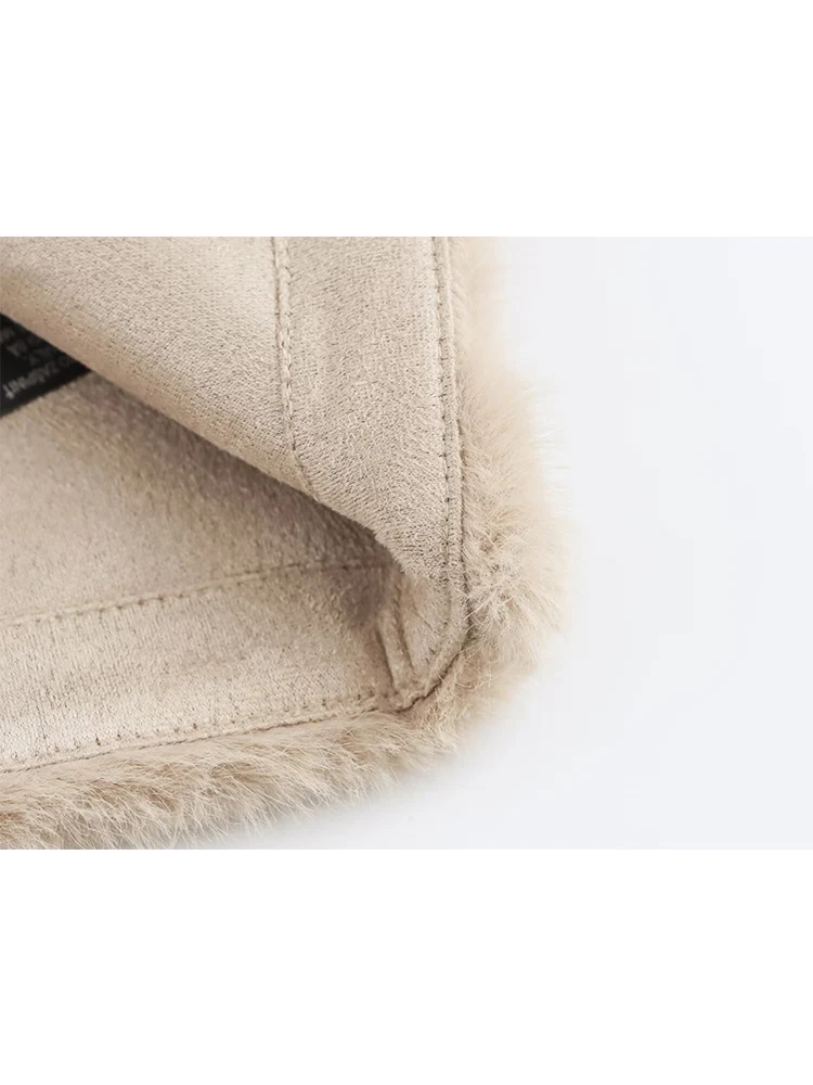 女性用シックなフェイクファーショートジャケットコート、秋の新作、長袖、シンプルな通勤スタイル、Oネック、ファッショナブルな女性用ボタンアップ暖かいコート