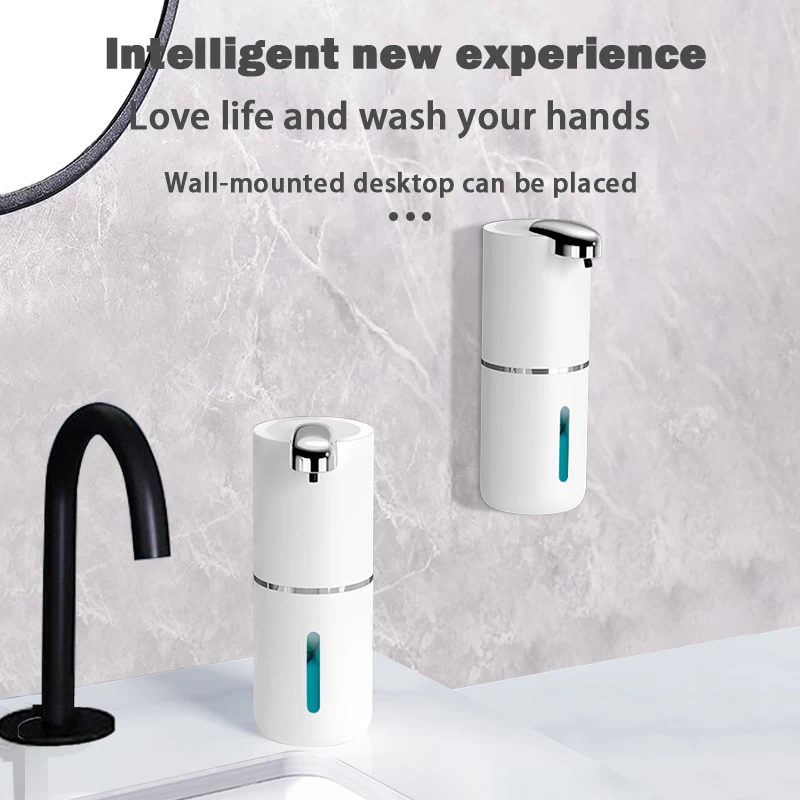 2024 Foam Soap Dispensers Bathroom Touchless Sensor Smart Washing Hand 400ML TYPE-C Rechargeable White Smart soap Dispenser