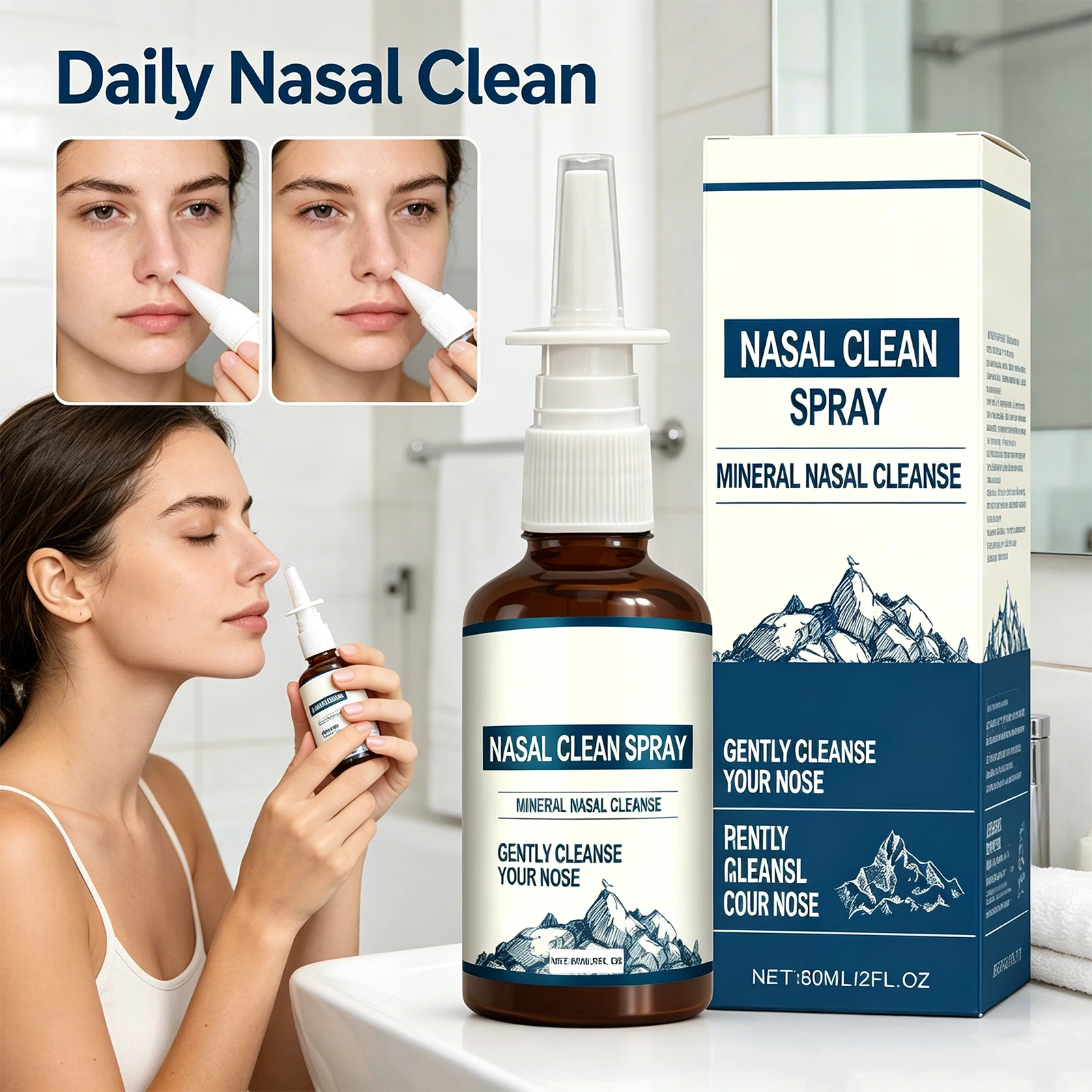 Cleansing Spray Nasal Moisturizing Care Relieve Nasal Discomfort for Pollutant Removal Comfort Care Daily Nourishing Care 60ml