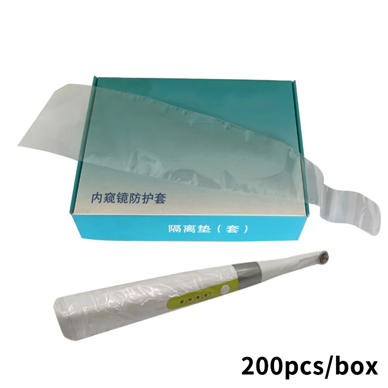 200Pcs/box Disposable Dental Protective Film Contamination Cover Protective Film Sheath Sleeve Cover Intraoral Camera Sheath