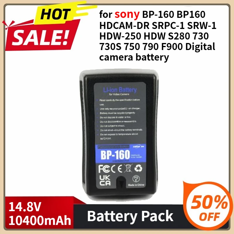 

14.8V 10400mAh for Sony BP-160 BP160 HDCAM-DR SRPC-1 SRW-1 HDW-250 HDW S280 730 730S 750 790 F900 Digital Camera Battery