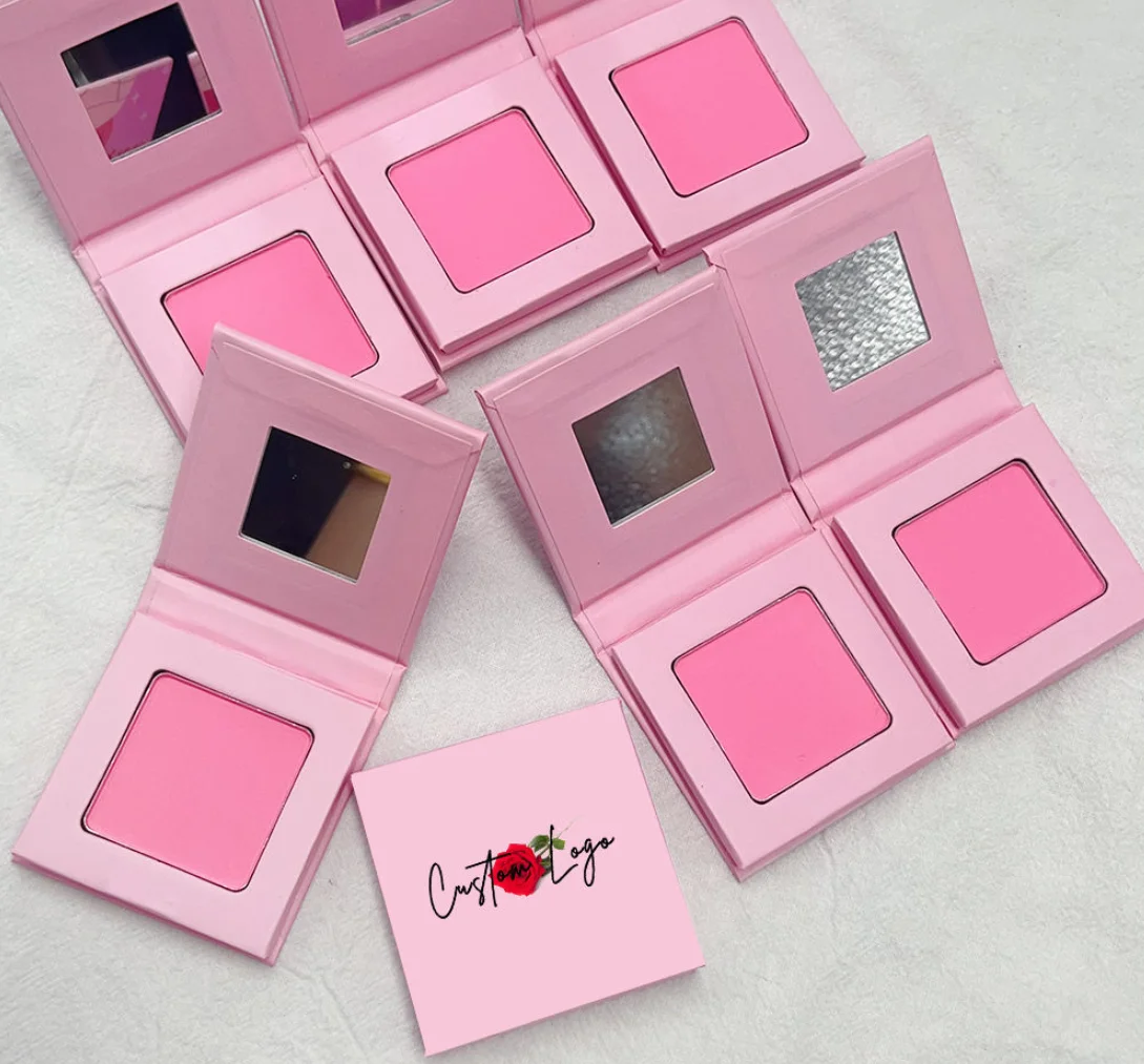 

Розовая прессованная пудра, палитра румян, кастрюля, производители частной торговой марки, мерцающие матовые водостойкие веганские органические румяна, оптовая продажа