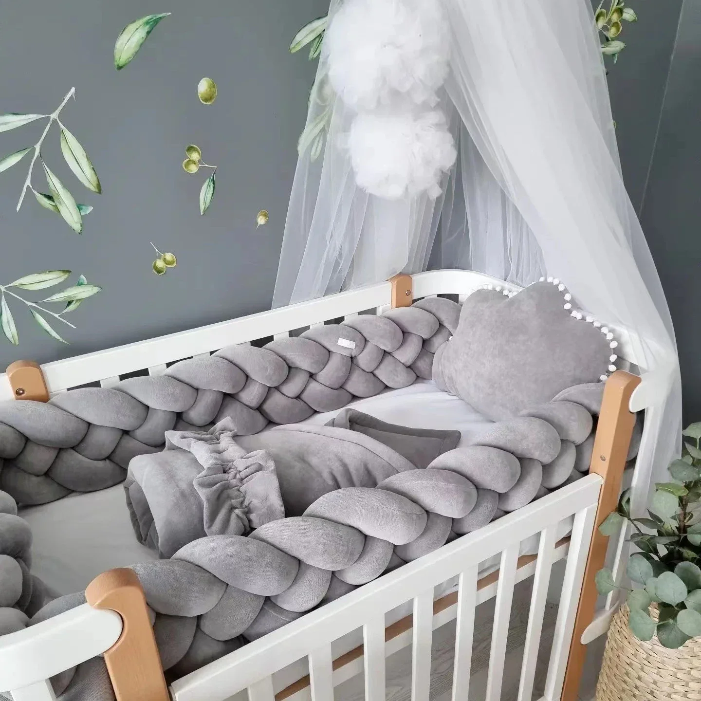 Material Pack Twist Baby Crib Enclosure Class A Newborn Child Crash Fence Soft Bag Cushion Bed Cushion Bed Backrest Send video