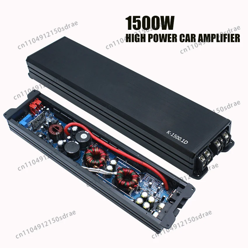 Amplificador de Potencia de Audio para Auto, Canal Único, 1500w, Altavoz para Auto, Subwoofer, Bocina de Bajos, Estéreo, Amplificador de Sonido para Auto