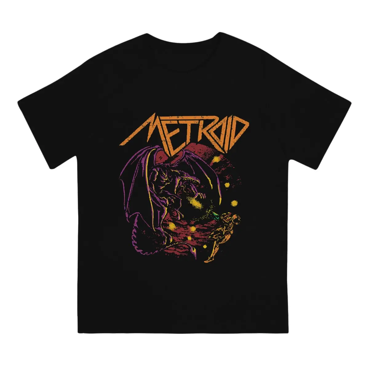 Men Space Dragon Classic T Shirt Metroid Prime Game Clothes Casual Short Sleeve Round Neck Tees Graphic Printed T-Shirt