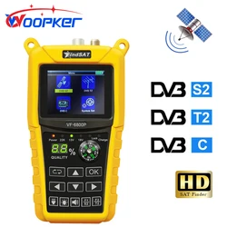 Woopker VF 6800P HD Digital Satellite Locator Supports DVB-T2 DVB-S2 DVB-C MPEG4 Wired Signal Finder 2.4 Inch HD LCD Tv Tuner