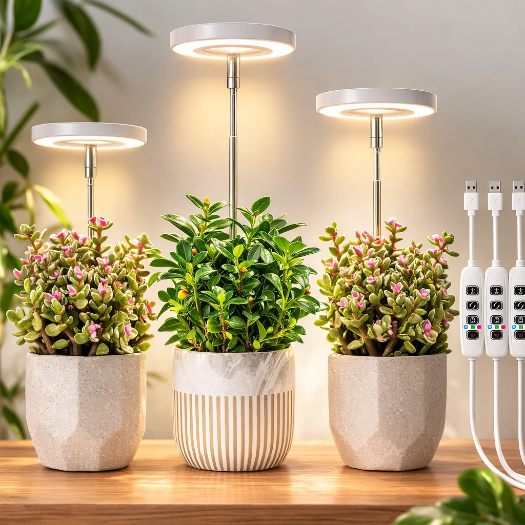LED Grow Lamp Full Spectrum Fill Light for Indoor Plants with Adjustable Height, 3/9/12H Timer, 10-Level Dimming for Garden