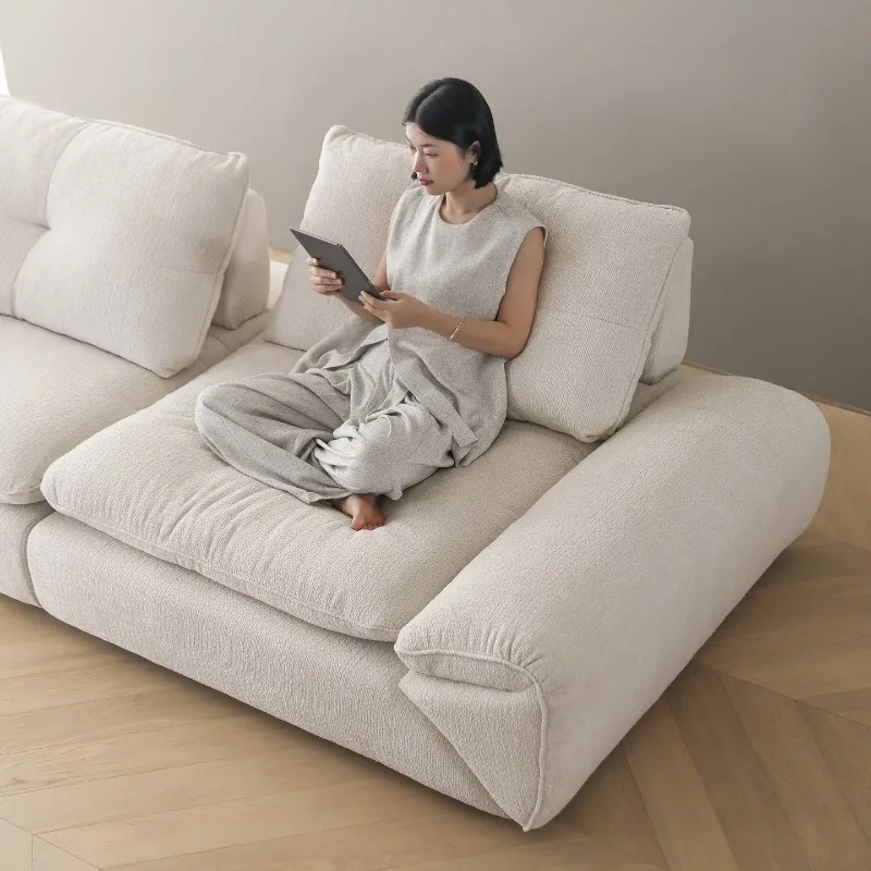 Adjustable high backrest large seat deep fabric sofa, dark night 2.78m