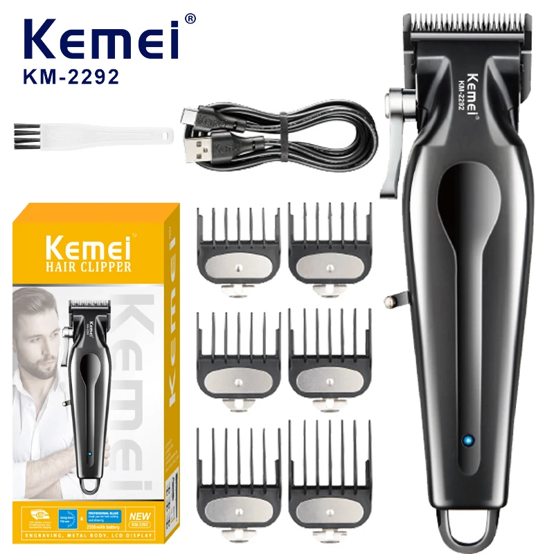 

Kemei Hair Cutting Machine Professional Electric Trimmer Rechargeable Barber Hair Clipper Cordless For Man Beard Shaver km-2292