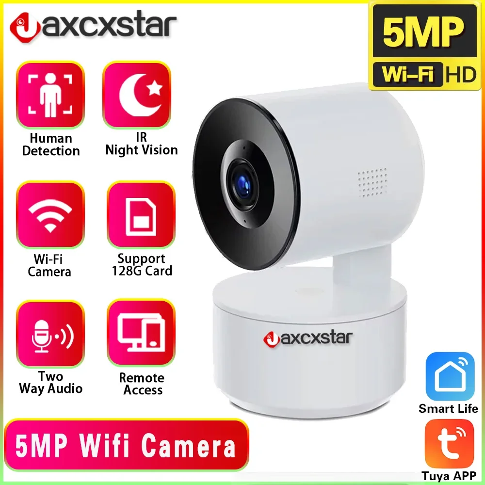 

5MP Mini WiFi IP Camera Indoor Wireless Home Security AI Human Detect CCTV Surveillance Cam Auto Tracking Tuya Smart Life