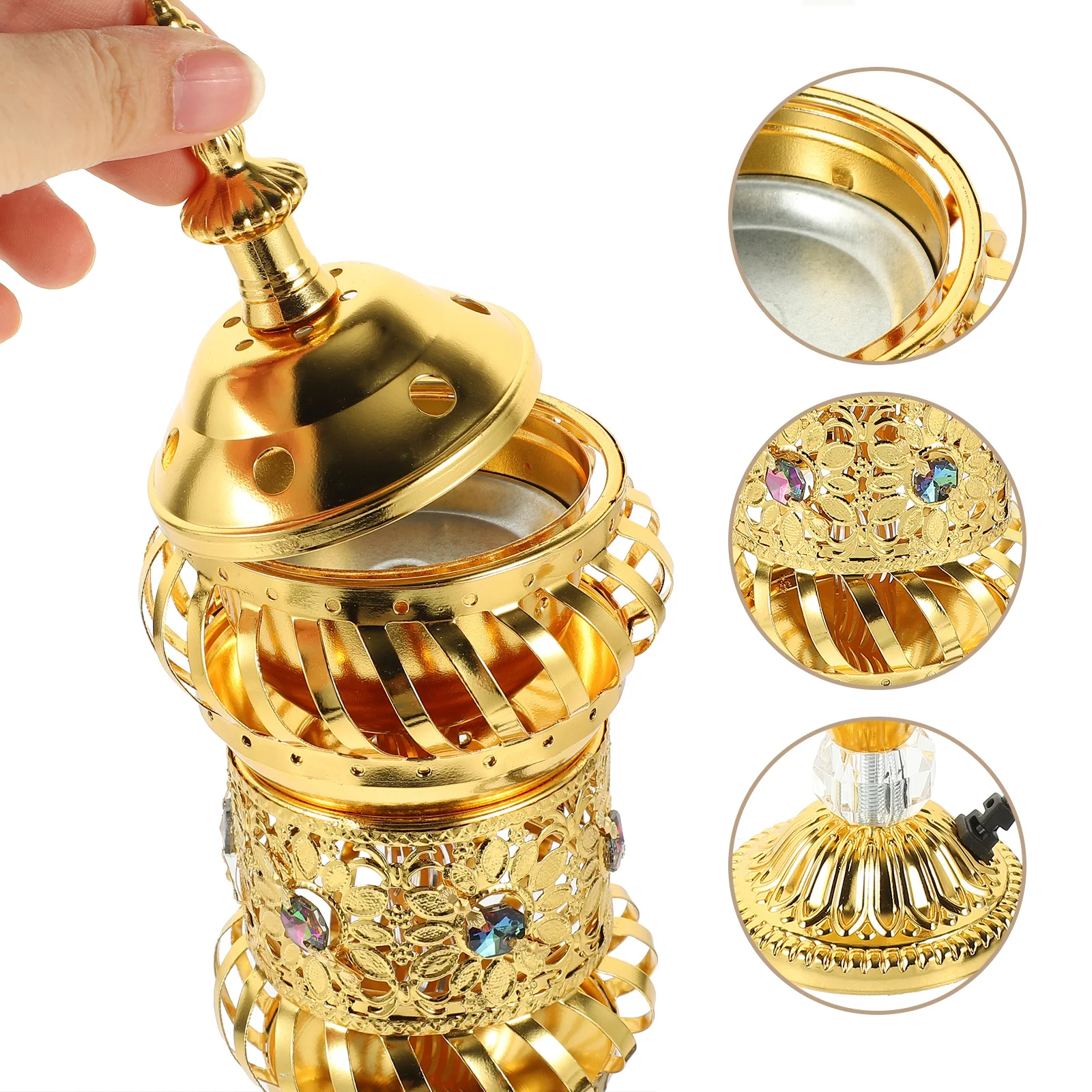 

Metal Incense Burner Electric Desktop Retro Style Plug-in Burner Table Decorative Aroma Holder Censer Holder Retro Censer