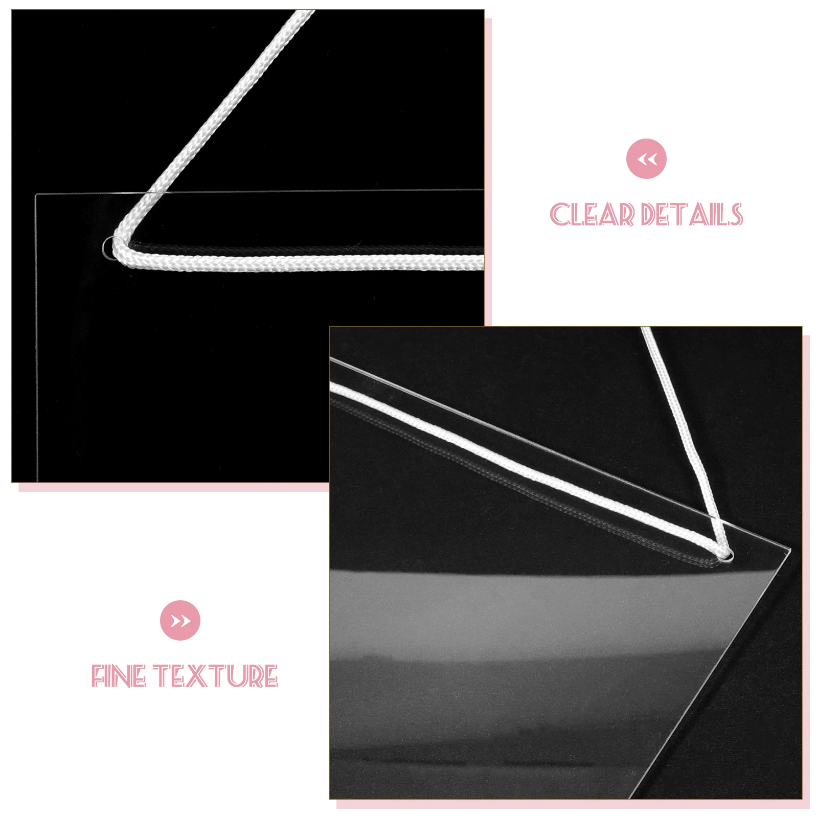 

1 set 1 Set Hanging Acrylic Memo Clear Erasable Note Desktop Home Office Supplies Message Memo Board With Lanyard Board