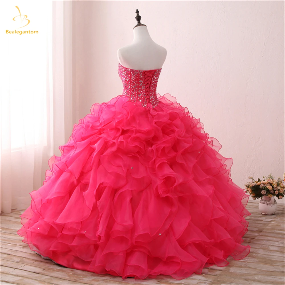 베일레간톰 퀸시에라 드레스 2025 15세용 볼 가운 스위트하트 비즈 장식 스위트 16 프롬 파티 가운 베스티도스 데 15 아뇨스 QA442