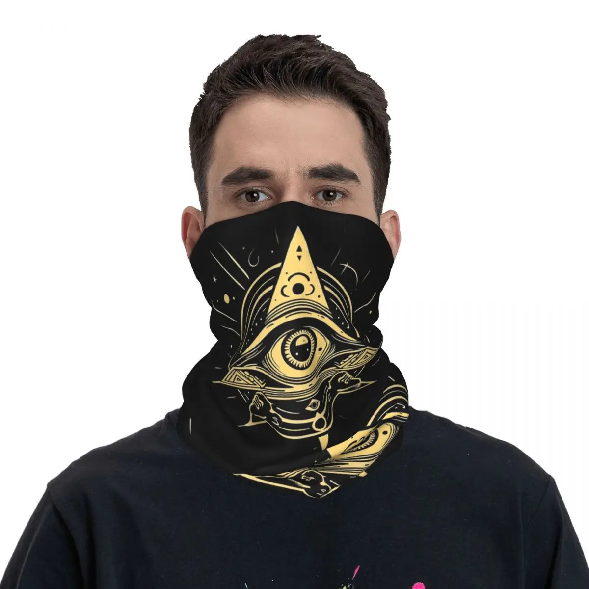 Illuminati All Seeing Eye Bandana Neck Gaiter Printed Magic Scarf Warm FaceMask Outdoor Sports For Men Women Adult Winter