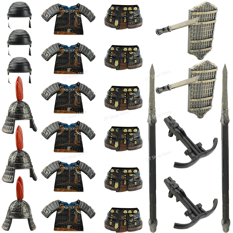 

MOC KP813-815 Броня династии Тан, армейские солдаты, фигурки, аксессуары, сборочные сцены, строительные блоки, детские игрушки, подарки