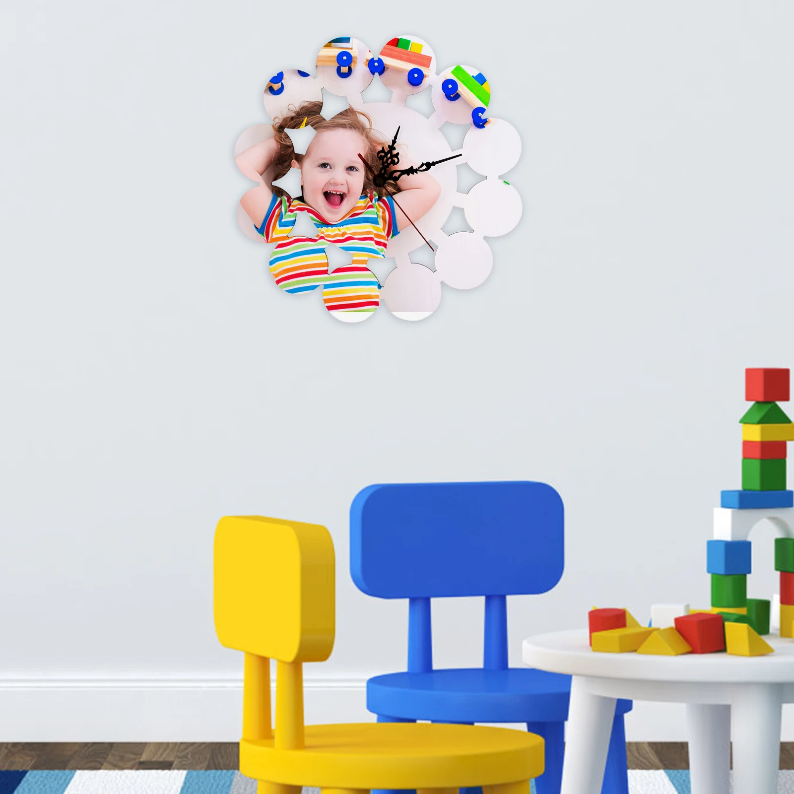 

Blank DIY Wall Clock Heat Transfer Sublimation Hanging Clock No Retro Style Decorative Home Decoration Modern