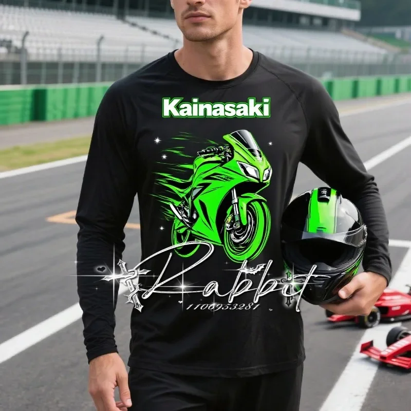

2025NewOutdoor MotorcycleRacing Off Road Cycling Speed Dry T-shirt for Men Kawasaki RacingTeamOfficial Cycling Long Sleeve Shirt