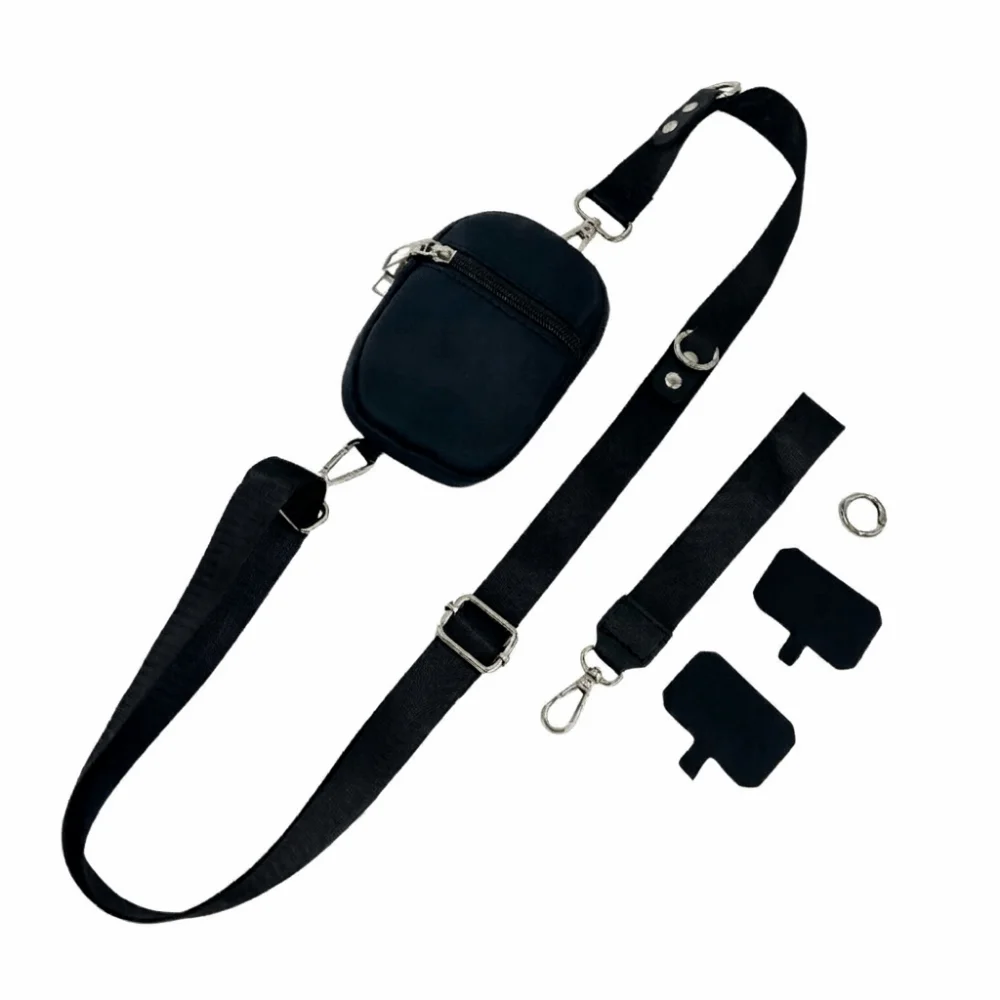 

Adjustable Zippered Coin Pouch Zipper Wallet Nylon Crossbody Phone Bag Lightweight Hands-Free Mini Coin Purse Daily Commute