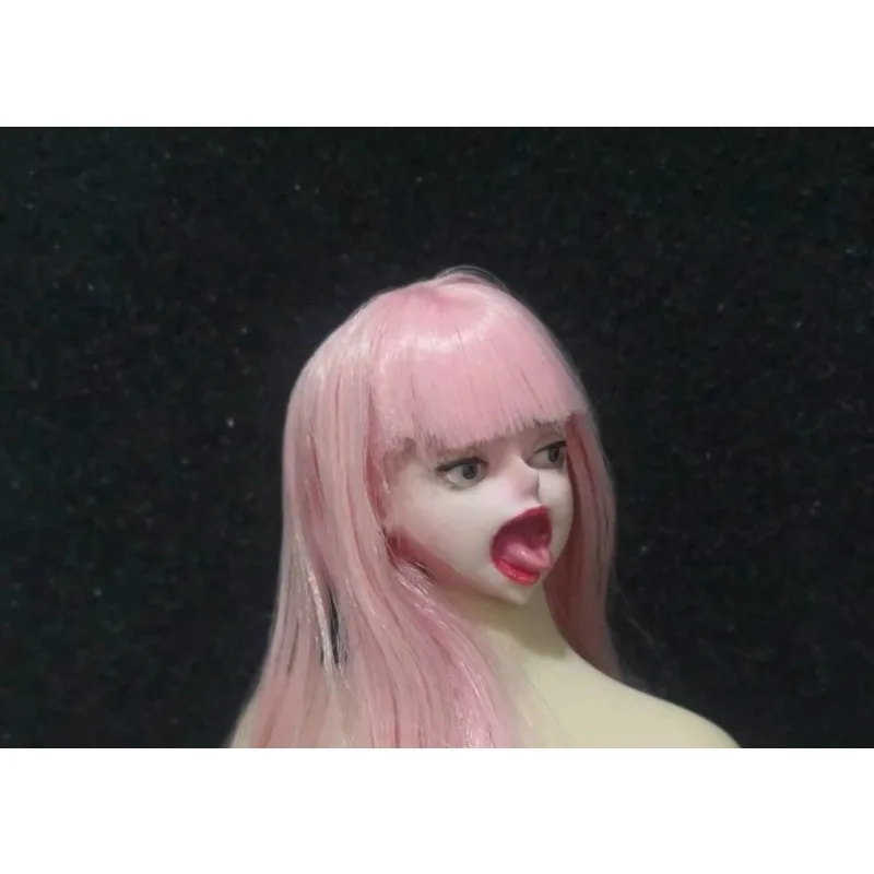 

1/6 масштаб красота длинные волосы голова резьба преувеличенные выражения голова скульптура модель для 12-дюймовых игрушечных фигурок украшения куклы