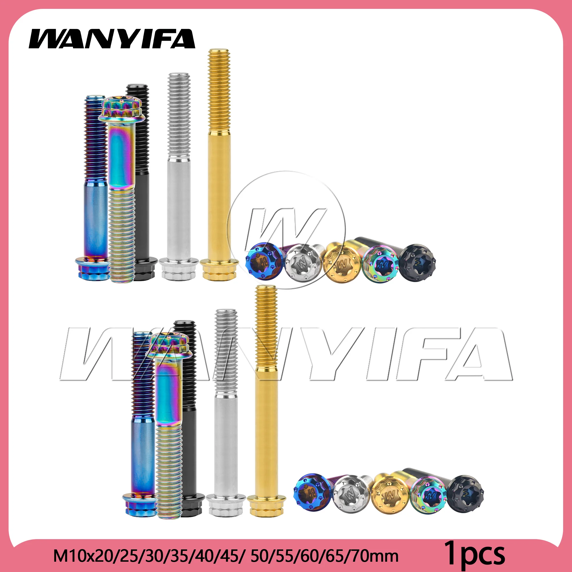 Wanyifa  Titanium Bolt  M10x20/25/30/35/40/45/ 50/55/60/65/70mm Flange 12 Point Torx Head Screw for Motorcycle Car