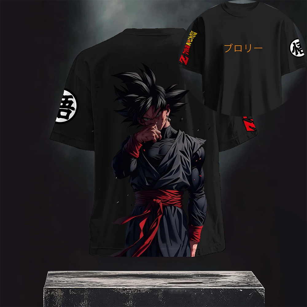 

Мужская футболка Dragon Ball Z Goku Black and Broly в стиле аниме, черные хлопковые топы с короткими рукавами в японском стиле манга, уличная одежда