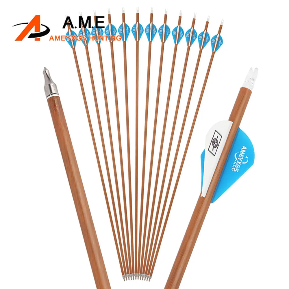 

6/12pcs Mix Carbon Arrow 31.5" Spine 500 Arrows ID 6.2mm Shaft 2" Rubber Vanes Recurve Bow Shooting Archery Compound Bow Hunting