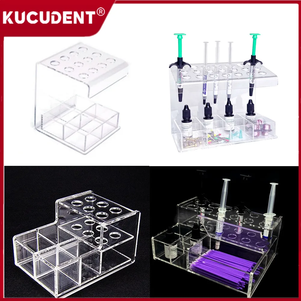 

Acrylic Organizer Dental Composite Resin Syringe Adhesive Storage Box Applicator Case Holder Dentist Clinic Lab Desktop Rack