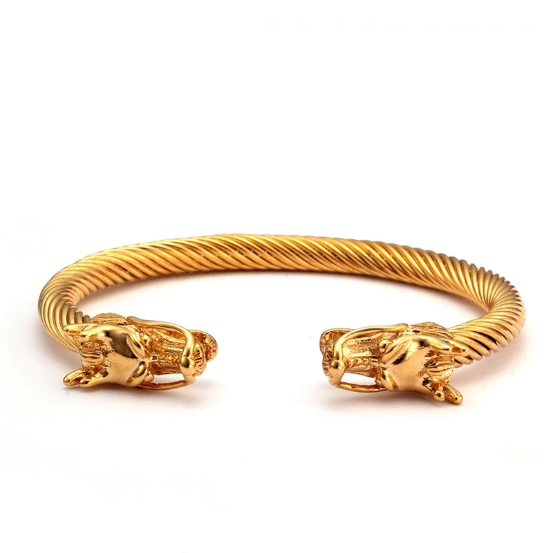 Vintage Dragon Stainless Steel Men Boys Charm Bangles Open Cuff Sporty Wristband Jewelry Gift