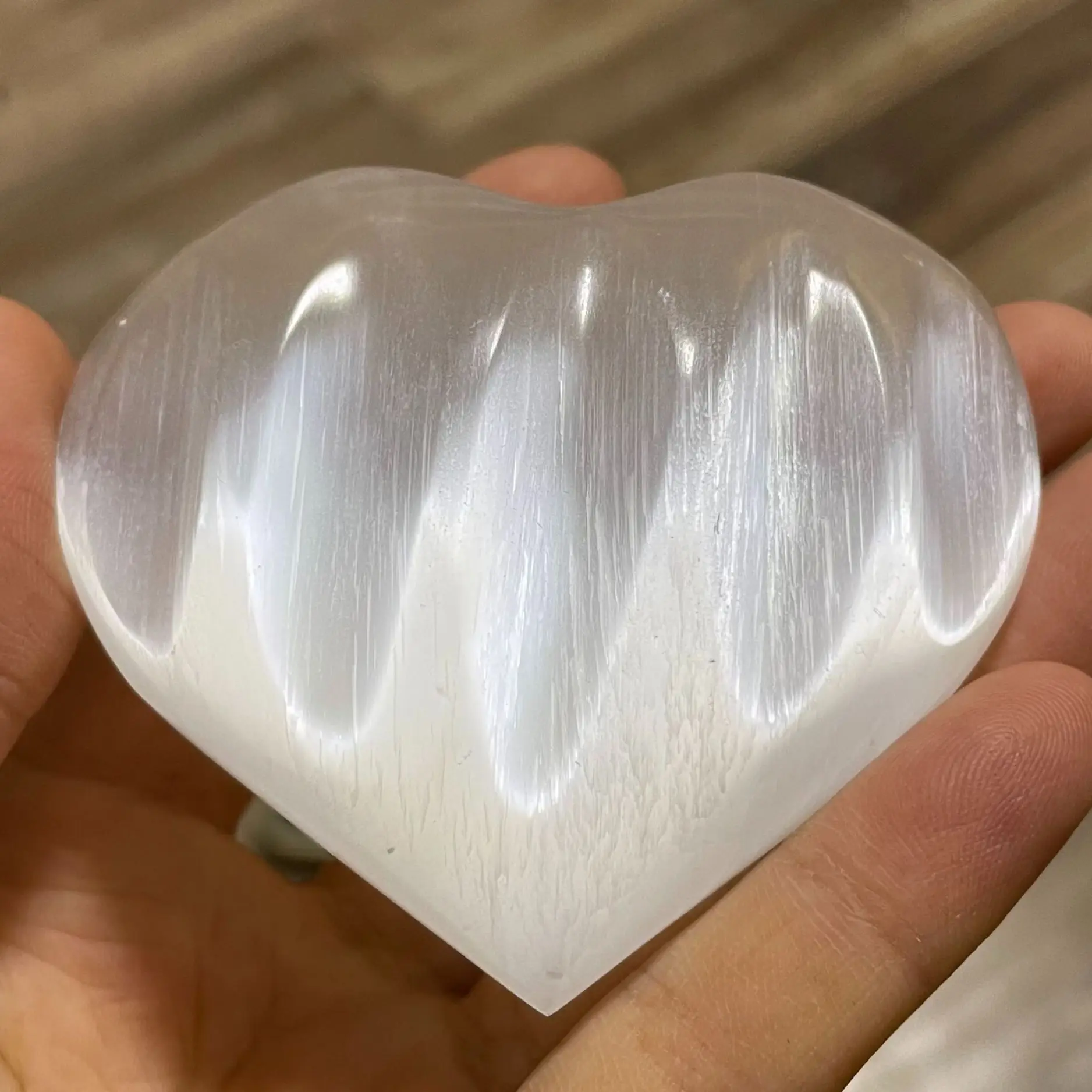 7cm Exquisite Selenite Heart Shape Great for Cleansing, Self Healing Meditation Shinning Home Decor, Pure Love & Tranquility