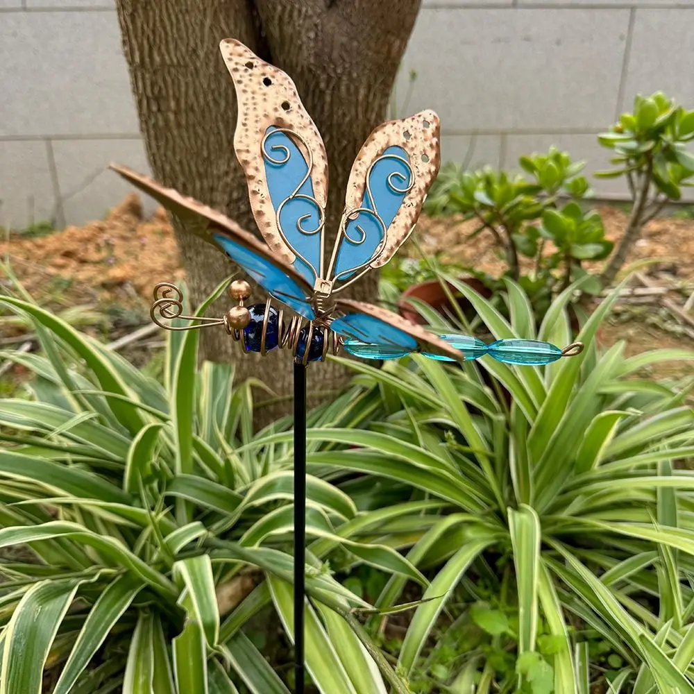 

Металлическая садовая фигурка-стрекоза: красочный, креативный, светящийся декор для сада и дома