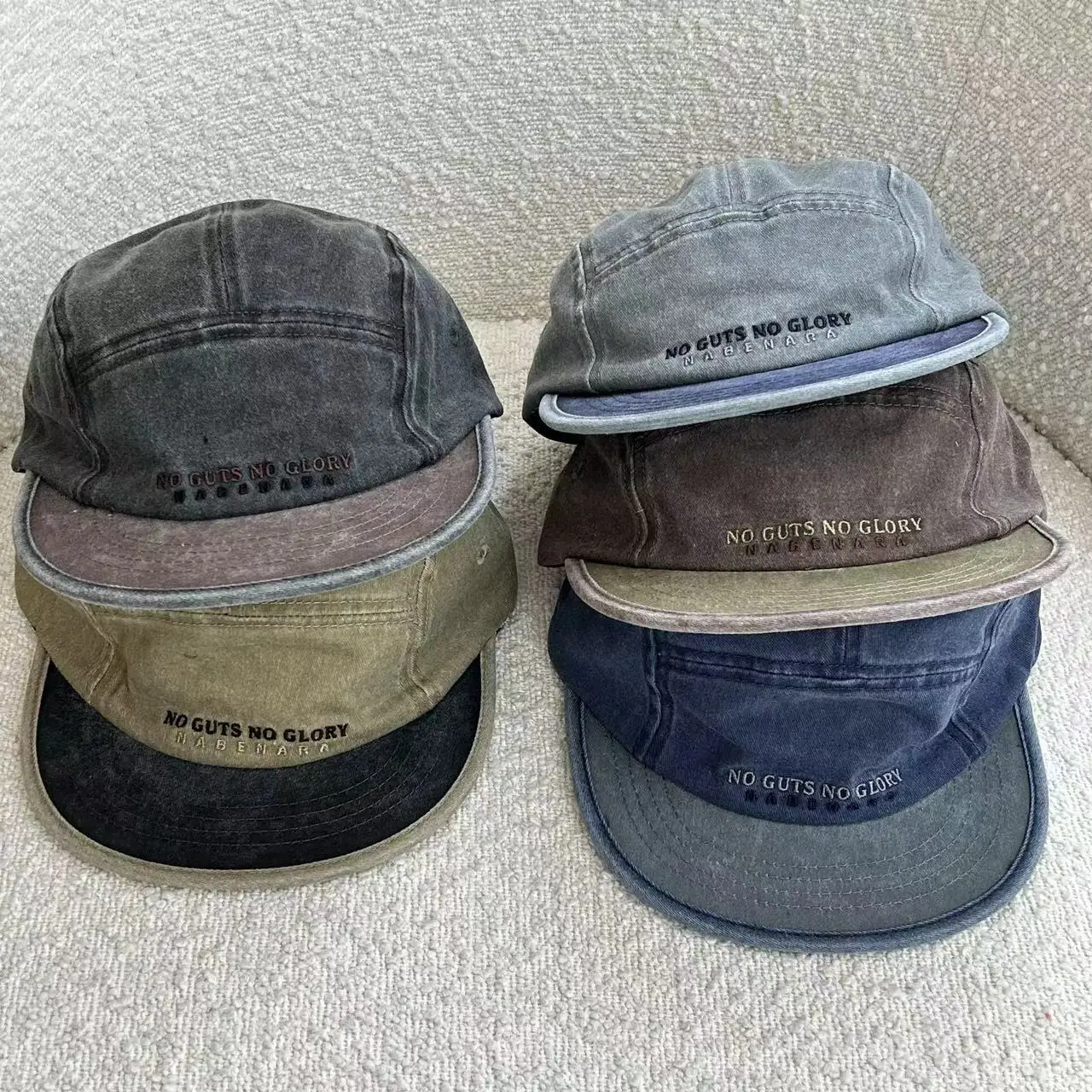 Retro flat-brimmed cap Men's spring and summer color matching baseball cap Cotton five-piece hat