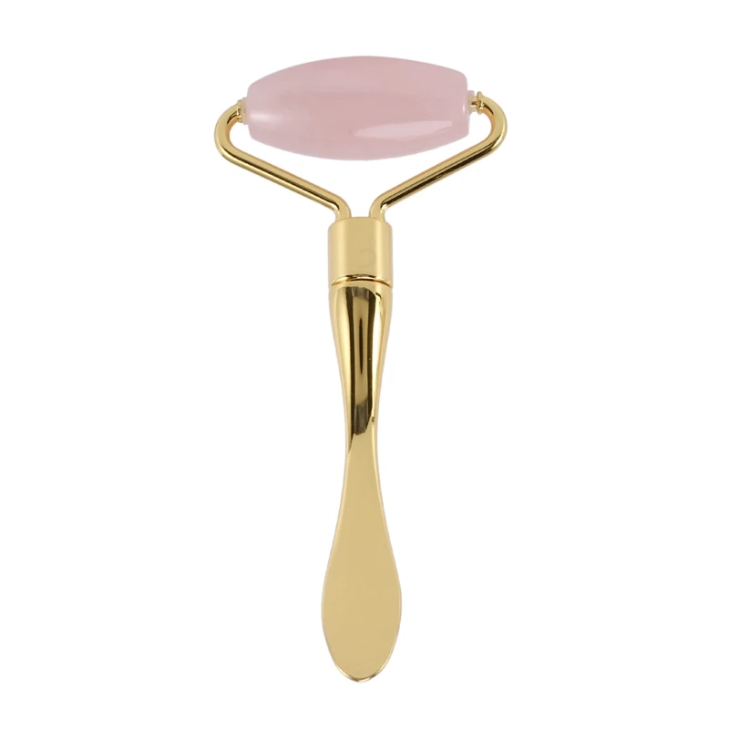 Pink Crystal Jade Roller Face Lift Massage Roller Eye Cream Applicator Spatulas Facial Mask Spoon Finger Scraping Board