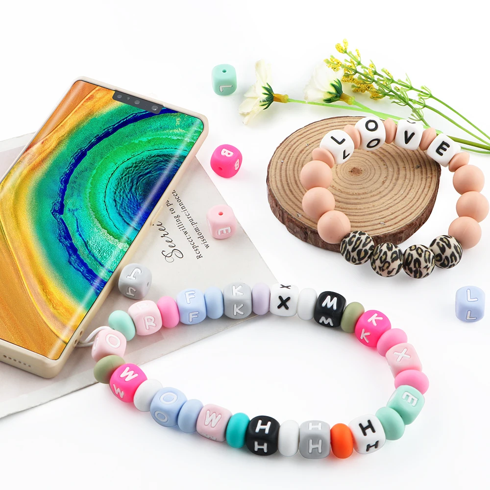 10-100pcs 12MM Silicone Letters Beads To Make Bracelets English Alphabet Beads DIY Personalized Name Chain Jewelry Accessories