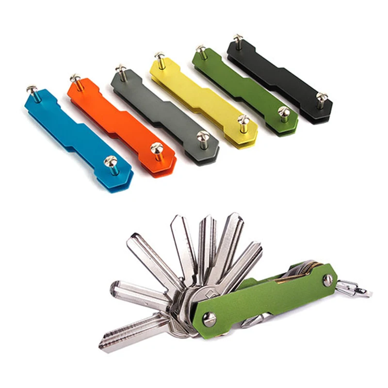 

Aluminum Alloy Keychain Flexible Key Holder Clip EDC Aluminum Key Organizer Clip Keys Organizer Folder Keys Wallet Housekeeper