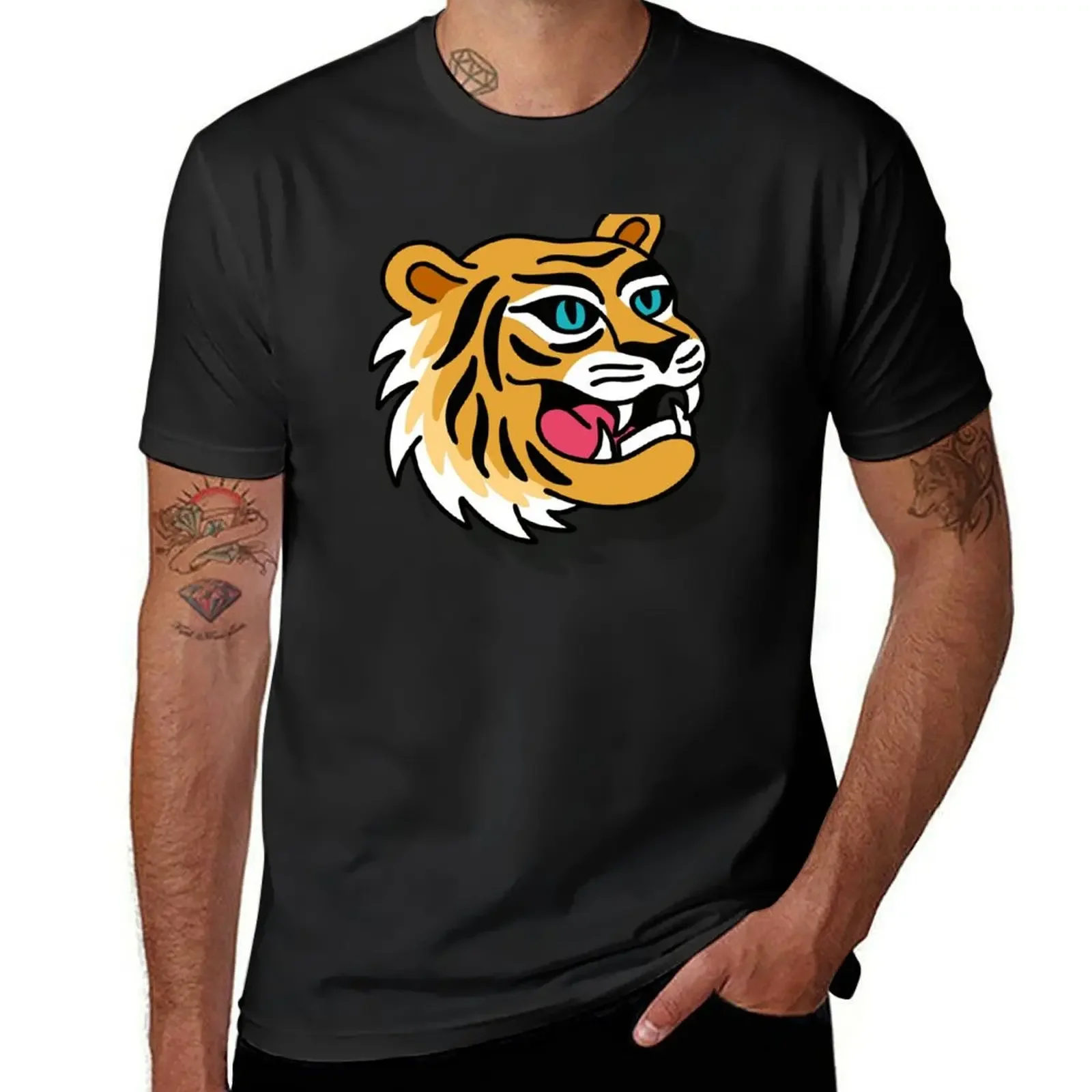 Tiger Olive T-Shirt summer clothes oversized Short sleeve tee men