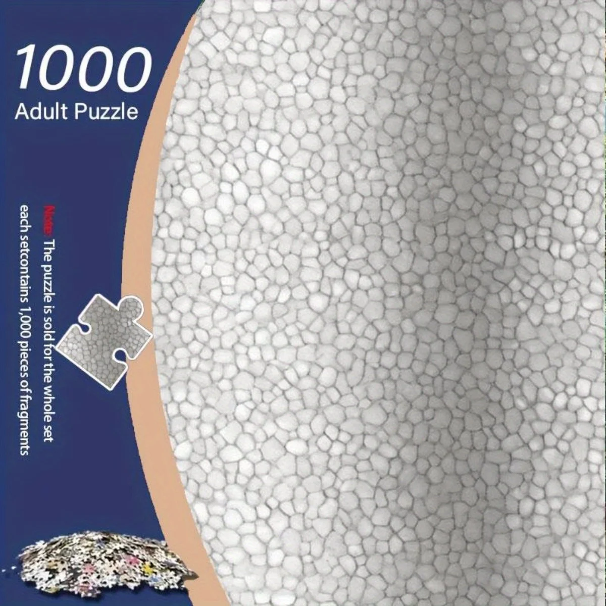 1000pcs Adult Puzzle Challenge - Extremely difficult jigsaw with challenging granular texture, Large Frameless design, Cogniti