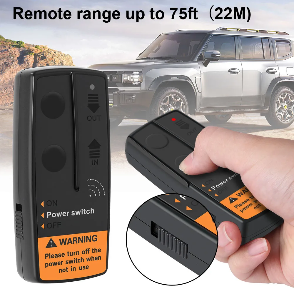 Wireless Remote Control Recovery Kit Switch Controller 2.4G 12V 24V Universal Electric Winch 72W for Jeep Off-road ATV Trailer