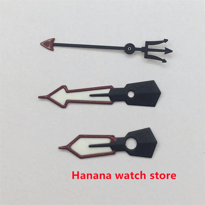 New black red green luminous watch pointer trident second hand suitable for NH38 NH35 NH36 movement watch accessories