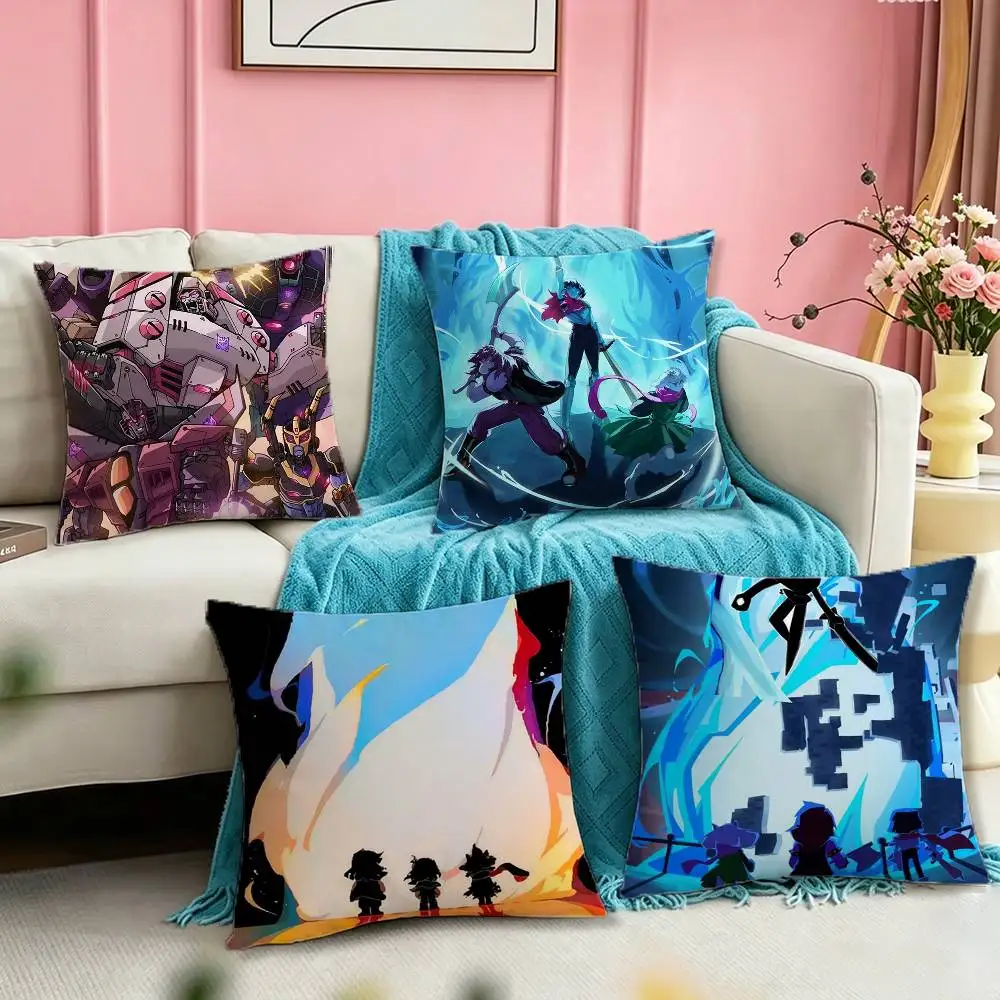 D-DeltaruneS Badges Square Double-Sided printed Pillow Case Bedroom Bedside Pillow Sofa Cushion Cover