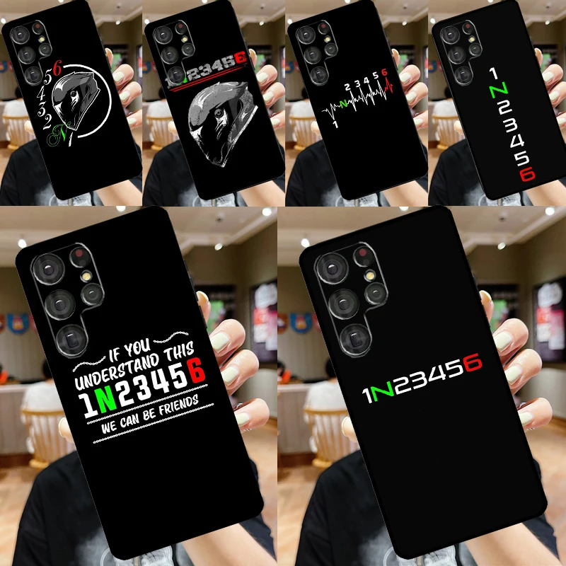 1N23456 Motorcycle For Samsung Galaxy S24 S23 Ultra S22 S20 S21 FE S8 S9 S10 Note 10 Plus 20 Ultra Phone Case