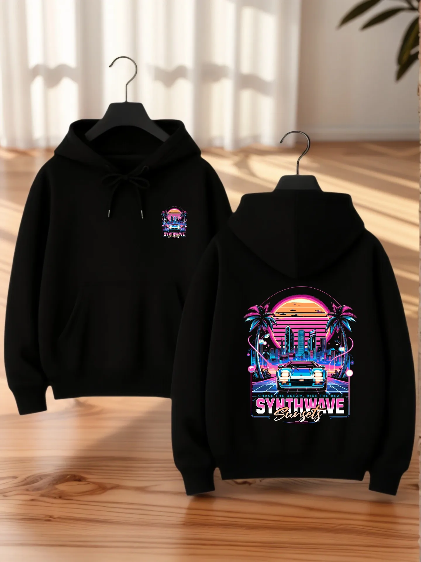 

Jingle Bell Rockin' Graphic Print Essential Hoodie, Casual Aesthetic Style, Fleece Lined, for Teens, Casual Everyday Wear