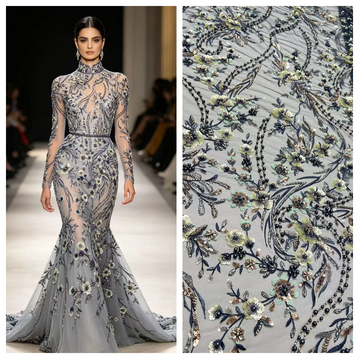 

Luxury French Mesh Beads Fabrics Lace African 2026 High Quality Nigerian Net Sequins Lace Luxury For Women Wedding Party Dresses