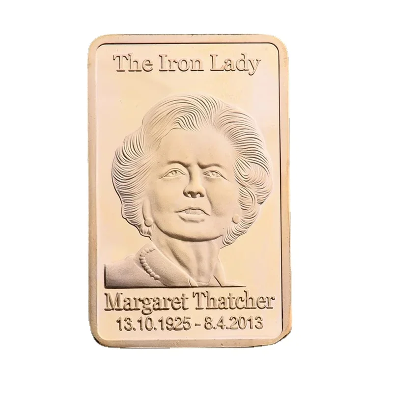 Mrs. Thatcher Gold Plated Bar Commemorative Coin Collection Souvenir Art Bar Challenge Coins Collection Gift Home Decoration
